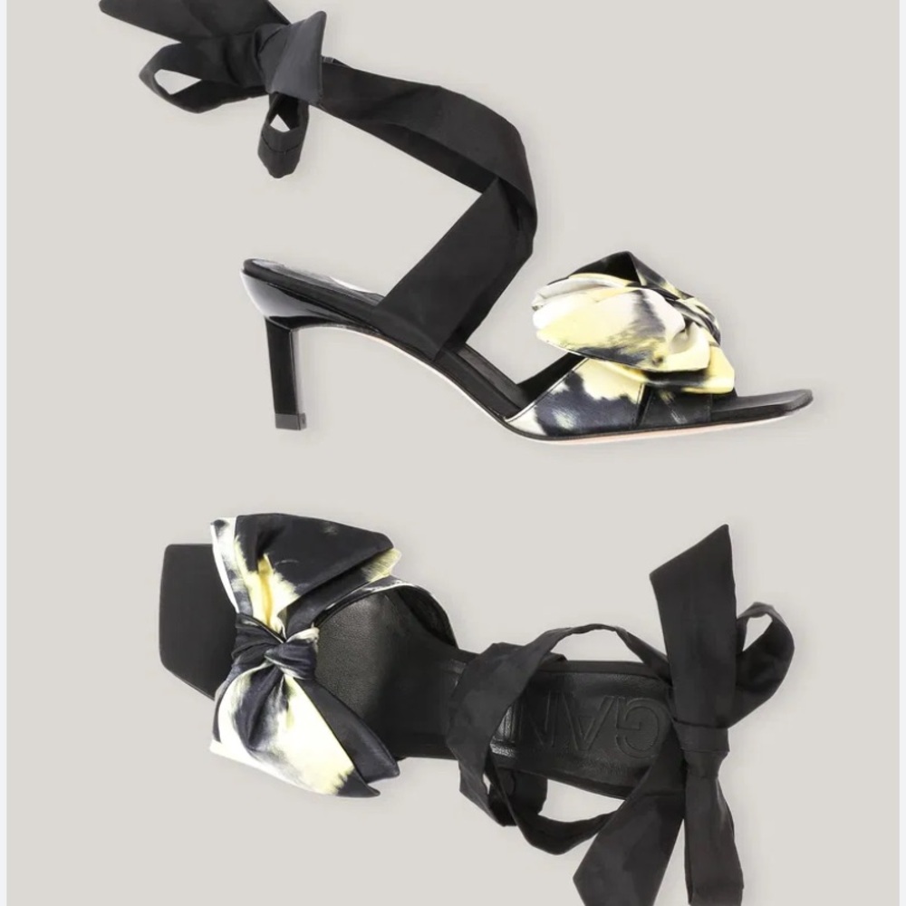 Ganni women’s Moire kitten heel sandals size 41